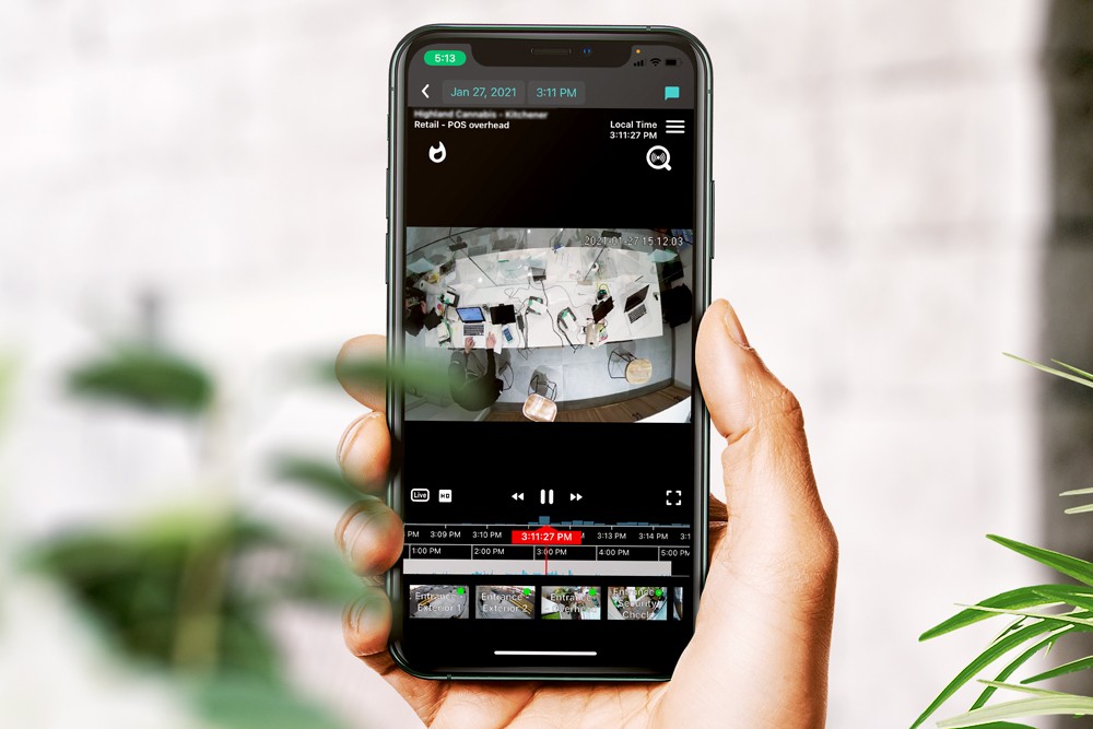 A person holding up a phone with a video on it.