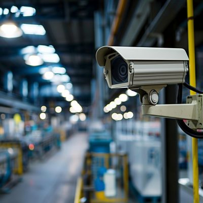 Cctv camera in a factory.