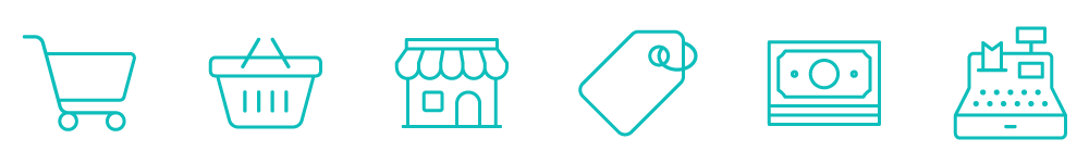 icon-rows-for-blogs-retail A set of different pens and pencils on a green background.