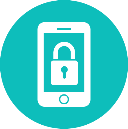 A smartphone with a padlock on it.