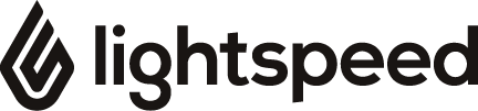 The Lightspeed logo features a geometric icon on the left and the word "lightspeed" in bold, modern lowercase font on the right.