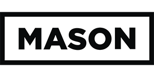 The word "MASON" appears in bold, black capital letters centered inside a rectangular black border on a white background.
