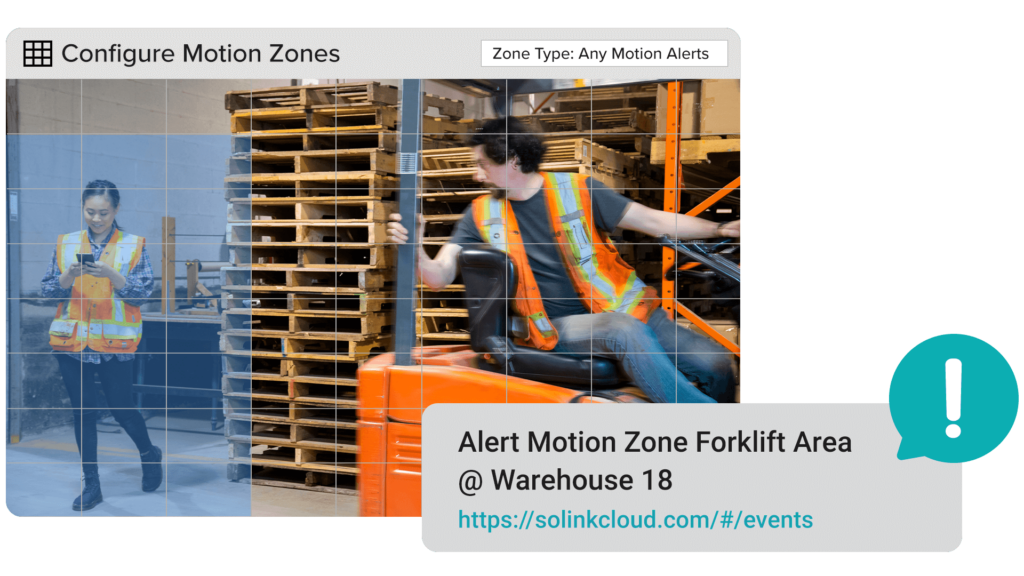 a forklift in a warehouse